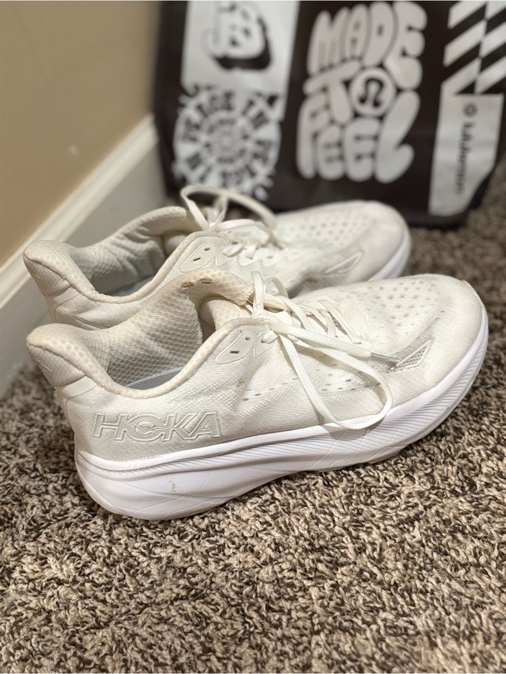 HOKA Men’s White Lightweight Running Shoes
